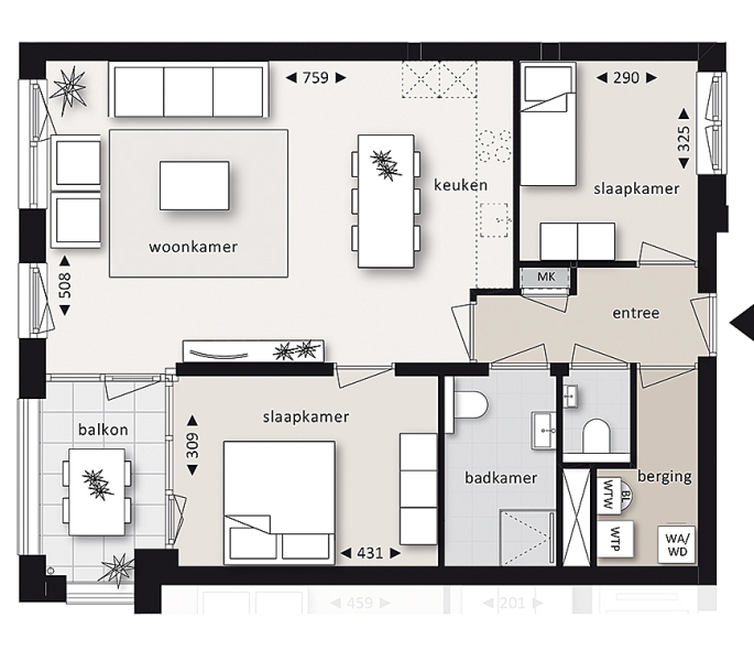 Residence de Vos, Type G, bouwnummer: 12, Bunde